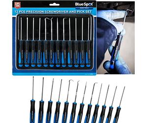 12 Pcs BlueSpot Pick & Hook Probe Precision Screwdriver Set | O Ring | Automotive | Car Seal Remover | Garage | Workshop | Heavy Duty | Mechanics | Engine Repair | Hand Tools | DIY | UK Free P&P
