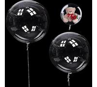 12 Pcs Bobo Balloons,24 Inch Bobo Giant Balloons, Clear Latex Biodegradable Balloon,Large Clear Bubble Balloon,for Kids Birthday Party Photo Shoot DIY Party Wedding Anniversary Decora