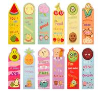 12 Pcs Bookmarks for Kids, Scratch & Sniff Fruit Bookmarks, for Students Teens Reader Lovers and Food Lovers, 14x4cm