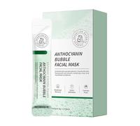 12 PCS/Box Anthocyanin Bubble Facial Mask, Blackhead Removal, Soften Exfoliation, Cleanse Pores, Enriched with Avocado Extracts, Leaves the Skin Soft and Smooth
