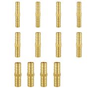 12 Pcs Brass Barb Hose Fittings 6mm 8mm 10mm Hose Connector, Straight Connector Coupler for Fuel Line/Air Line/Water Pipe, Industrial Barbed Hose Connectors
