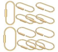 12 Pcs Brass Key Ring,Gold Keychains,6cm Simple DIY Keys Fob Carabiner Keychain Organizer,Brass Screw Lock Clip Key Chain Ring for Men Women