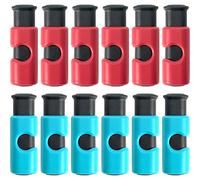 12 Pcs Bread Bag Clips Value Set Grade Food Bag Squeeze Clips Food Fruit Bread Bag Cinch Non-Slip Grip Sealer Rubber Pads or Lid on Bottom, Easy to Squeeze Lock Release, 6 Blue & 6 Red Clips