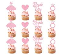 12 Pcs Bride To Be Cupcake Toppers Glitter Cake Toppers for Hen Party Decorations Bridal Shower Bachelorette Party Supplies Engagement (A8-HQPDCP)