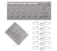 12 Pcs Bridesmaid Proposal Gifts Set of 6 Metal Knot Bracelets and I Can't Tie The Knot Without You Drawstring Bags Bridesmaid Gifts For Bridal Party Wedding, One Size, Metal, no gemstone