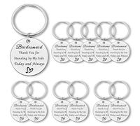 12 PCS Bridesmaid Proposal Keyring Bridesmaid Gifts from Bride Maid of Honor Keychain Wedding Gift Bride Tribe Bridal Party Bachelorette Party Favor Thank You Keychain Jewelry for Sister Friend