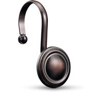 12 Pcs Bronze Shower Curtain Hooks Rings Set,Oil Rubbed Decorative Shower Curtain Hooks,Rustproof Vintage Shower Hooks for Bathroom.