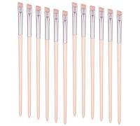 12 PCS Brow Tint Brush Eyeliner Brush, Fine Slanted Flat Angle Eye Liner Eyebrow Brushs Thin Slanted Flat Angle Artificial Bristles Eyebrow Brushs, Eyeshadow Eyes Brows Makeup BrushApplicator (Pink)
