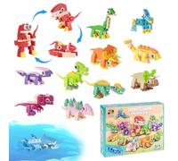 12 PCS Building Blocks Mini Dinosaurs Toys - Dinosaurs Building Block Set, Party Bag Fillers for Kids, Birthday Present Gifts, Pass The Parcel Prizes, Party Bag Filler
