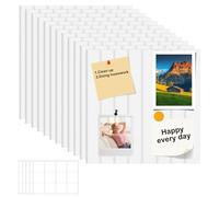 12 Pcs Bulletin Board with 60 Strong Adhesive Tabs, 30x30 cm, Reduces Echoes and Noise Decorative Felt Tiles, Felt Bulletin Board for Photo DIY Memo Display in Home Office School(White)