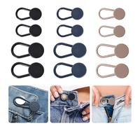 12 Pcs Button Extender for Jeans in 3 Colors, Waist Extenders for Trousers & Shirts - Easy to Use, Perfect Fit for Maternity/Everyday Wear (Inelastic)