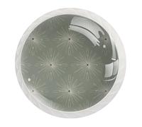 12 Pcs Cabinet Knobs Sage Green Geometric Pattern, Round Crystal Glass Drawer Dresser Wardrobe Handles Pulls for Home Kitchen, 1.37 x 1.10 in