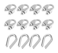 12 pcs Cable Clamps 5/16 inch M8 Stainless Steel Thimble Wire Rope Clamp U Bolt Saddle Fastener (M8(5/16"))