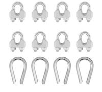 12 pcs Cable Clamps 5/16 inch M8 Stainless Steel Thimble Wire Rope Clamp U Bolt Saddle Fastener (M8(5/16"))