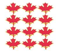 12 Pcs Canadian Maple Leaf Brooch Pin Zinc Alloy Lapel Badge | Red Enamel Finish, Compact Unisex Accessory, for National Celebrations and International Exchange Occasions