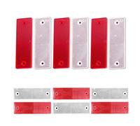 12 Pcs Car Reflector Sticker Truck Reflectors Plastic Red and White Trailer Reflectors Self Adhesive Reflector for Truck Trailer Lorry Boat Motorcycle Tractor