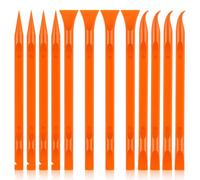 12 PCS Carbon Fiber Plastic Scrapers Tool, Non-Scratch Scraper Tool for Tight Spaces, Multi-Purpose Label Scraper Pen-Shaped, for Car Cleaning Supplies, Kitchen, Crevices, Stains (Orange)