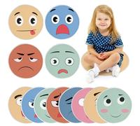 12 Pcs Carpet Circle Seats 15 Inch Round Classroom Rug for Calm Down Corner Supplies Non Slip Floor Cushions Mat for Teacher Back to School Mental Health Nursery Learning Playing Areas Decor(Feelings)
