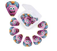 12 Pcs Cartoon Colorful Monsters Print Guitar Picks Set with Storage Box Organizer Guitar Accessories Ukulele for Acoustic Guitar,