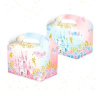 12 PCS Castle Princess Candy Favor Bags Pink Blue Castle Favor Treat Goodies Bags for Princess Prince Party Decorations Baby Shower Wedding Supplies