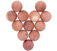 12 Pcs Cedar Balls for Clothes Moths, 2.2cm Aromatic Red Cedar Wood Moth Repellent Balls, Chemical-Free & Eco-Friendly Moth Protection for Wardrobes, Drawers & Storage Boxes