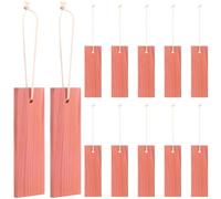 12 Pcs Cedarwood Moth Repellent for Wardrobes, with 12 Rope, Natural, Aromatic Long-Lasting, Anti Moth Cedar Blocks for Closets Drawers Storage Boxes 4.7x1.6x0.24 inch(Brownish-red,Cedarwood)