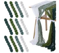 12 Pcs Cheesecloth Gauze Table Runners 6 FT Boho Gauze Fabric Table Runner 35 x 70 Inch Rustic Gauzes Cheese Cloth Tables Runner for Wedding Baby Shower Birthday Party Tables Decor