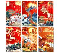 12 PCS Chinese Elements Red Envelopes,16.8 x 9.0 cm/ 6.6 x 3.5 inches Cash Envelopes,Lucky Money Gift Envelopes Red Packet HongBao for Spring Festival,New Year,Birthday,Wedding,Bussiness Occasion