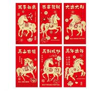 12 Pcs Chinese New Year Red Envelopes,2026 Year of The Lucky Horse Hong Bao Red Pocket Envelope with Money-Embossed Foil Chinese Lunar Envelopes for Spring Festival