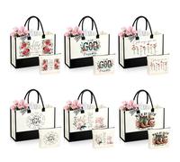 12 pcs Christian Gifts for Women Birthday Gift for Women Jesus Tote Bag Make up Bag Inspirational Religious Gifts for Womens Friendship Gift for Womens for Mom Sister Friends Grandma Wife
