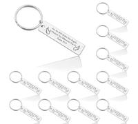 12 PCS Christian Keyring Gift Baptism Religious Gifts for Girls Godfather Godmother Gift Religious Bible Verses Gift First Communion Gift Christening Keyring Gift Father's Day Gift for Godfather