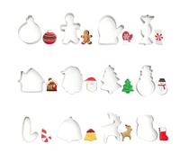 12 Pcs Christmas Cookie Cutters,Christmas Cutters Mini Cookie Cutters,Christmas Holiday Cookie Molds Biscuit Cutters,Gingerbread Tree Snowflake Candy Cane Santa Claus Snowman Reindeer Gloves and More