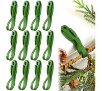 12 Pcs Christmas Garland Ties, Garland Hangers for Mantle, Fireplace Stocking and Wreath Hanger Hooks Reusable Silicone Adhesive Straps Holder for Door Frame (12Pcs)