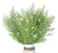 12 Pcs Christmas Glitter Leaves, 35 CM Christmas Tree Picks Artificial Twigs Branches Artificial Christmas Glitter Fern Leaf for DIY Xmas Tree Wreath Wedding Garland Decorations (Green)
