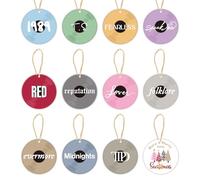 12 Pcs Christmas Tree Ornaments, Holiday Wooden Ornaments for Fans, Cute Home Wall Hanging Decorations, Christmas Theme Party Decor Favor, Novelty Xmas White Elephant Gifts for Women Girls Friends