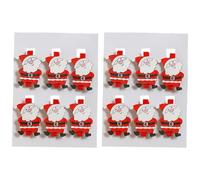 12 Pcs Christmas Wooden Clips, Cute Snowman Reindeer Santa Claus Clothespins Small Craft Pegs Photo Clips for Xmas Party Supplies