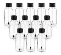 12 Pcs Clear Glass Nail Polish Bottle Empty Refillable Nail Polish Oil Bottles Travel Containers Vials with Brush Cap for DIY Nail Art Sample Oils - 30ml/1oz