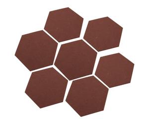 12 Pcs Coffee Felt Memo Decoration Hexagon Wall Board Self Adhesive | No Drill Mounting, Pin without Damage, Wall Protection from Holes, for Postcards and Calendars