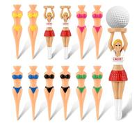 12 Pcs Colorful Bikini Golf Tees, Plastic Training Tees with Long Spikes, Personalised Golf Gifts for Golfers, Anti-Shatter Lightweight Golf Accessories for Women & Men, Practice, Driving Range