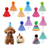 12 Pcs Colorful Mini Party Hats for Stuffed Animals, Birthday Party Felt Cone Hat for Cat Dolls Dog Rabbit Puppies Birthday Party Decorations (Colorful 12 Pcs)
