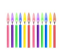 12 Pcs Coloured Birthday Candle, Birthday Candles for Cakes, Magic Candle, Rainbow Coloured Flame Candles, 2.36×0.20Inch (6×0.5CM)