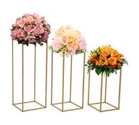 12 PCS Column Wedding Flower Stand, Metal Geometric Centerpieces for Tables, 40/60/80 cm Tall Gold Flower Rack for Wedding, Event, Party