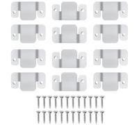 12 PCS Concealed Headboard Wall Fixings,Small Flush Mount Interlocking Sofa Connectors, Stainless Steel Heavy Duty Picture Hooks, Wall Mount Furniture Bracket Clips with Mounting Screws (4.4X1.4cm)