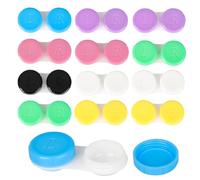 12 Pcs Contact Lens Container Set Contact Lens Container Box with Travel Contact Lens Kit with Left/Right Caps for Home Outdoor Travel