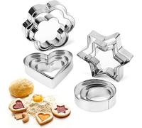 12 Pcs Cookie Cutters Shapes Baking Set, Biscuit Stainless Steel Metal Molds, 4 Shape Pastry Baking Mould for Cookie Cake Decorating, for Birthday Christmas Valentine's Day Easter Cupcake Present