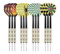 12 Pcs Copper Plated Iron Darts Set, 5.9 in / 15.1 cm Steel Tip Darts, 0.49 oz / 14 g, Multicolor, Professional Darts for Dartboard Games