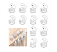 12 Pcs Cord Holder for Nightstand - Adhesive Cable Clips and Cord Organizer with Strong Magnetic Hold, 360° Rotatable Cable Holder for Desk and Car Use (Clear)