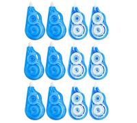 12 Pcs Correction Tape Roller, 5 mm x 6 m, 0.19 in x 19.7 ft Large Capacity Correction Tape Runner, Double Gear for Smooth Application, Quick Drying, Acid Free, Ergonomic Design for School and Office