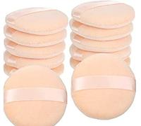 12 Pcs Cotton Powder Puffs Round Makeup Puffs Pads with Strap Washable Large Face Body Powder Puffs for Loose Mineral Powder Durability and practicality