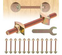 12 Pcs Countertop Connector Bolts, M8x100mm Countertop Joint Fasteners, Furniture Fastening Connectors, Drawbolt/Bed/Butcher Block Joint Connector Kit, Miter Draw Bolt Countertop Flip Connector